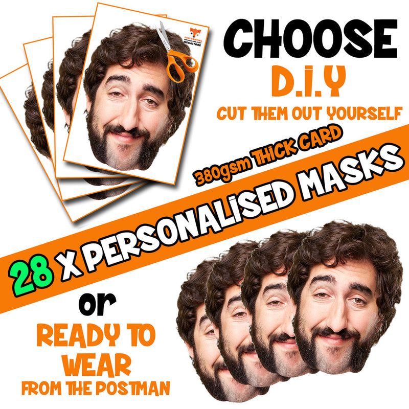 28 X Personalised Custom Photo Party Face Masks