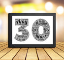 Personalised Black Word Art Poster Print Number 30