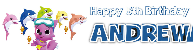 Shark Children's Birthday Banner Thin 2