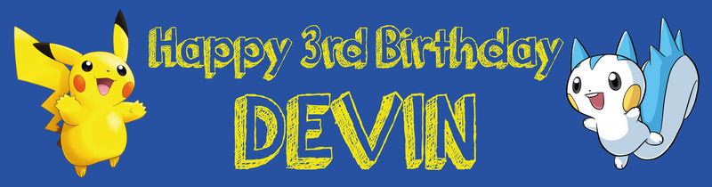 Pokemon Children's Birthday Banner Thin 1