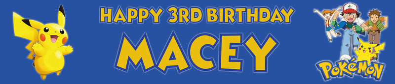 Pokemon Children's Birthday Banner Thin 2