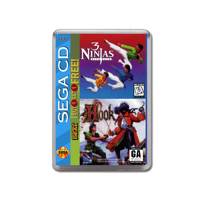 3 Ninjas Kick Back Hook Sega Mega CD Game Inspired Retro Gaming Magnet