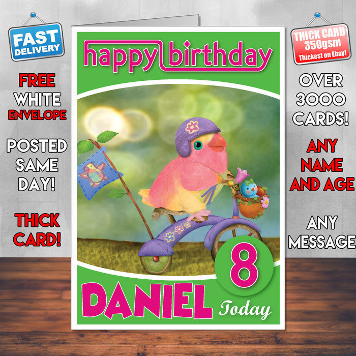 3rd & Bird5 Style Theme Personalised Kidshows Birthday Card (SA)