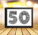 Personalised Black Word Art Poster Print Number 50
