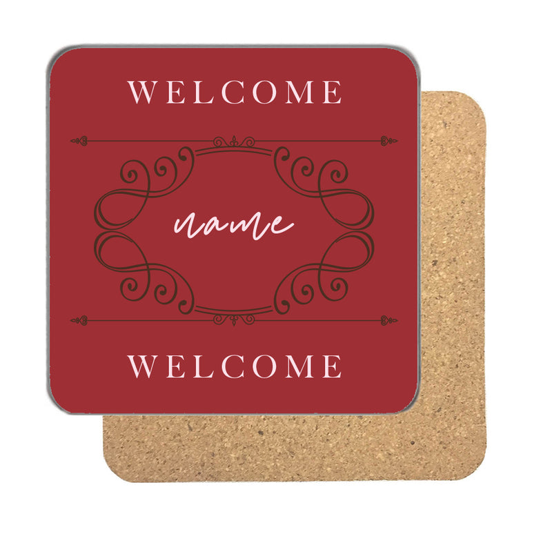 Personalized Welcome Your Name Drinks Coaster