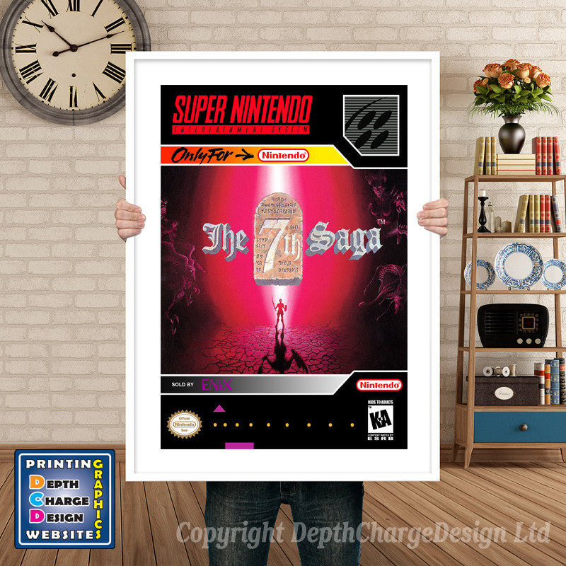 7th Saga 2 Super Nintendo GAME INSPIRED THEME Retro Gaming Poster A4 A3 A2 Or A1