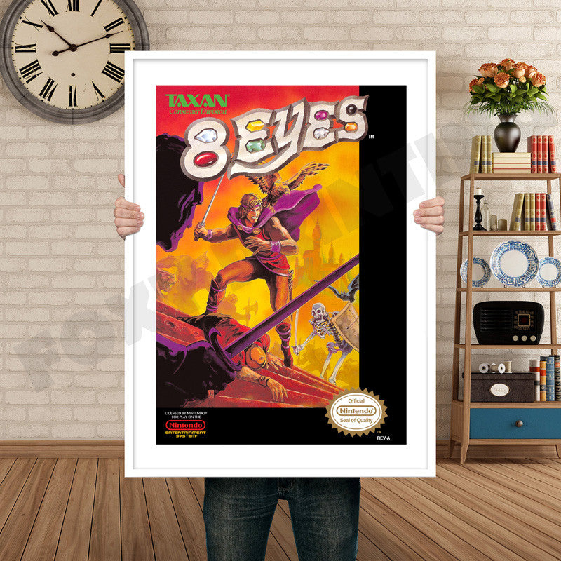 8 EYES NES Retro GAME INSPIRED THEME Nintendo NES Gaming A4 A3 A2 Or A1 Poster Art 6