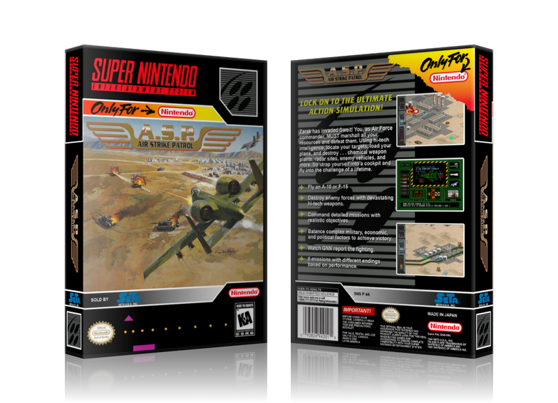 A.S.P. Air Strike Patrol Replacement Nintendo SNES Game Case Or Cover