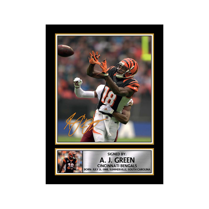 A. J. Green Limited Edition Football Signed Print - American Footballer