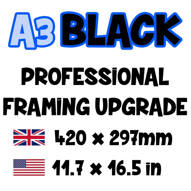 Poster is UPGRADED to A3 Black Framed - Total Calculated at Checkout