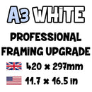 Poster is UPGRADED to A3 White Framed - Total Calculated at Checkout