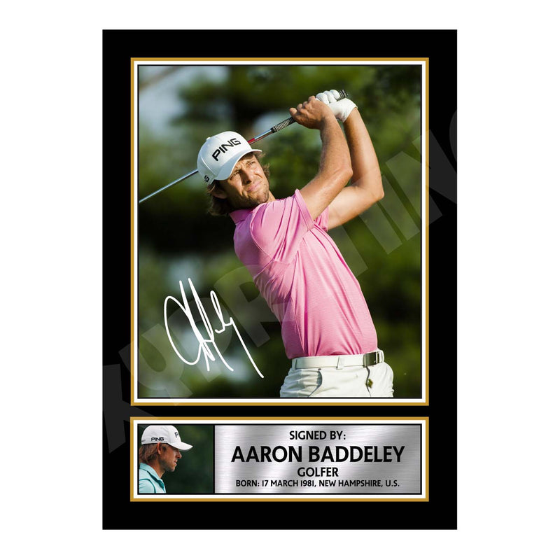 AARON BADDELEY 2 Limited Edition Golfer Signed Print - Golf