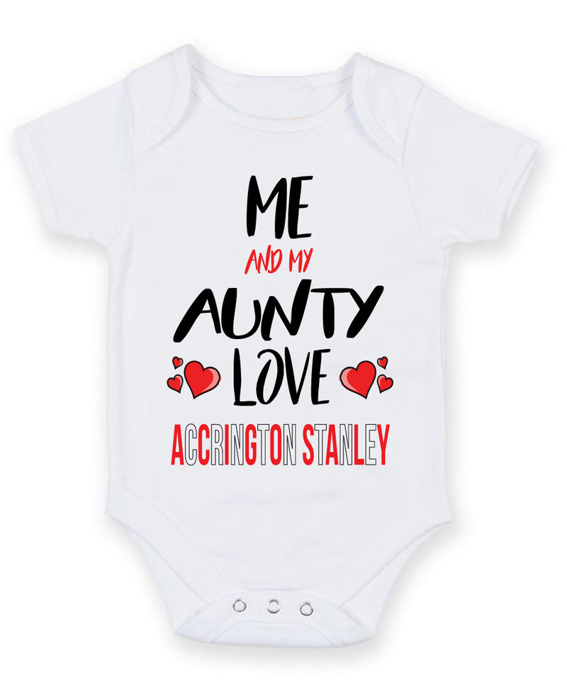 Me and My Aunty Love ACCRINGTON STANLEY Personalised FOOTBALL TEAM Baby Grow