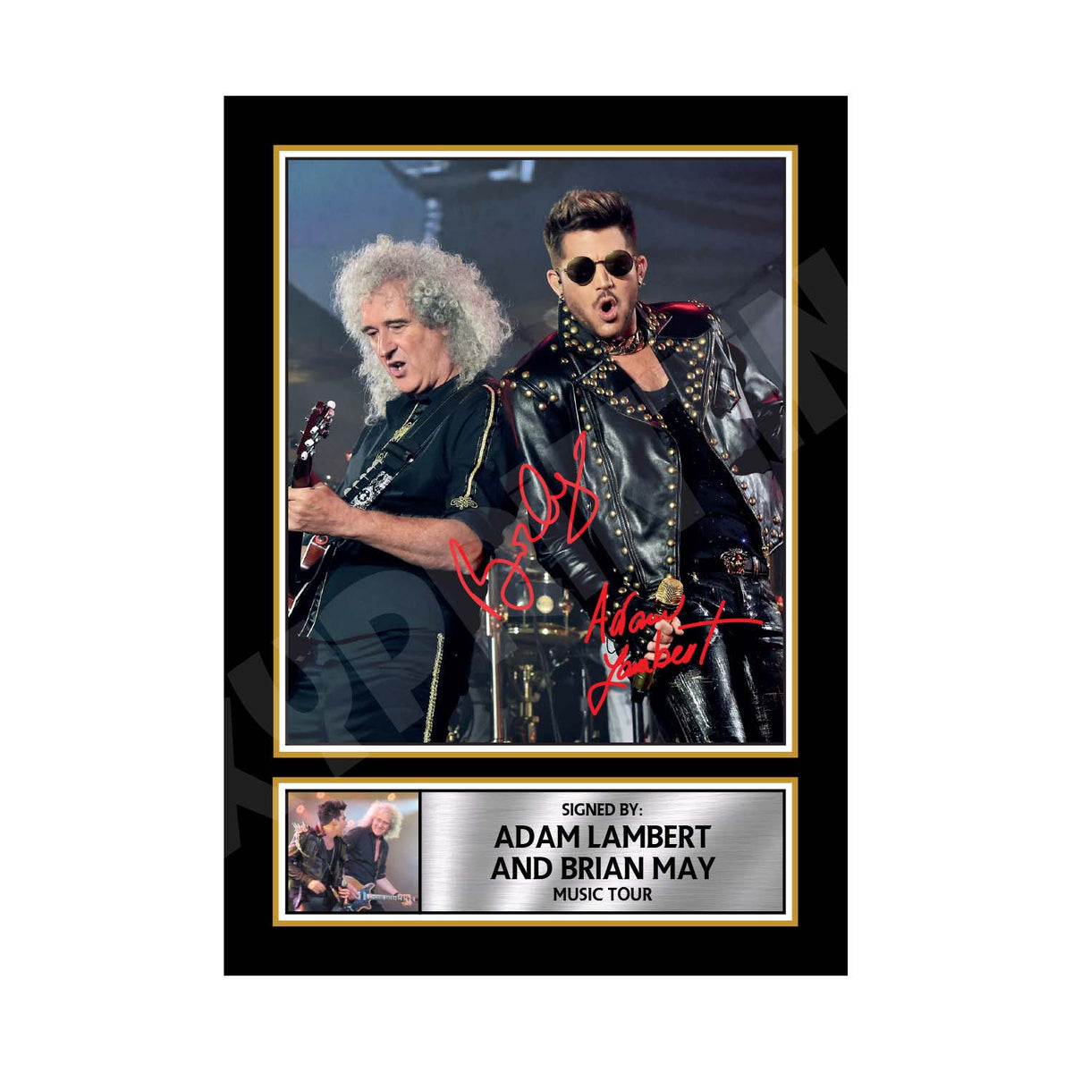 Adam Lambert _ Brian MAY Music Printed Signature Print – A1 Print Only