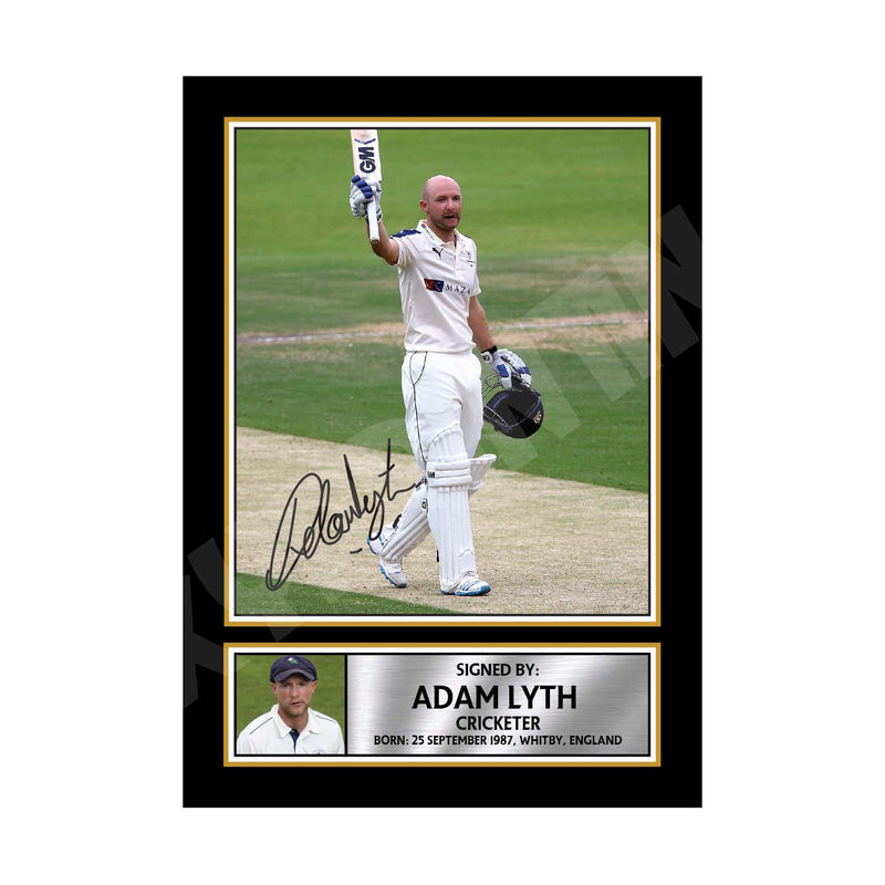 ADAM LYTH Limited Edition Cricketer Signed Print - Cricket Player