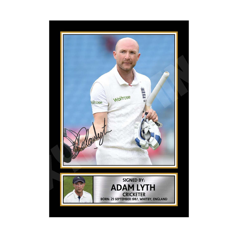 ADAM LYTH 2 Limited Edition Cricketer Signed Print - Cricket Player