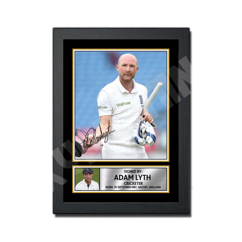 ADAM LYTH 2 Limited Edition Cricketer Signed Print - Cricket Player