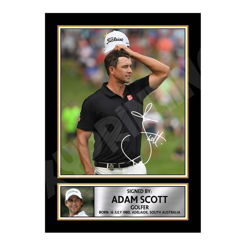 ADAM SCOTT 2 Limited Edition Golfer Signed Print - Golf