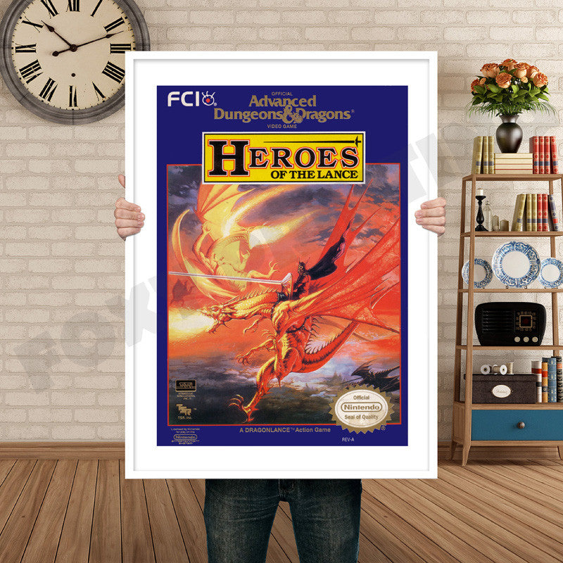 ADD HEROES OF THE LANCE NES Retro GAME INSPIRED THEME Nintendo NES Gaming A4 A3 A2 Or A1 Poster Art 10