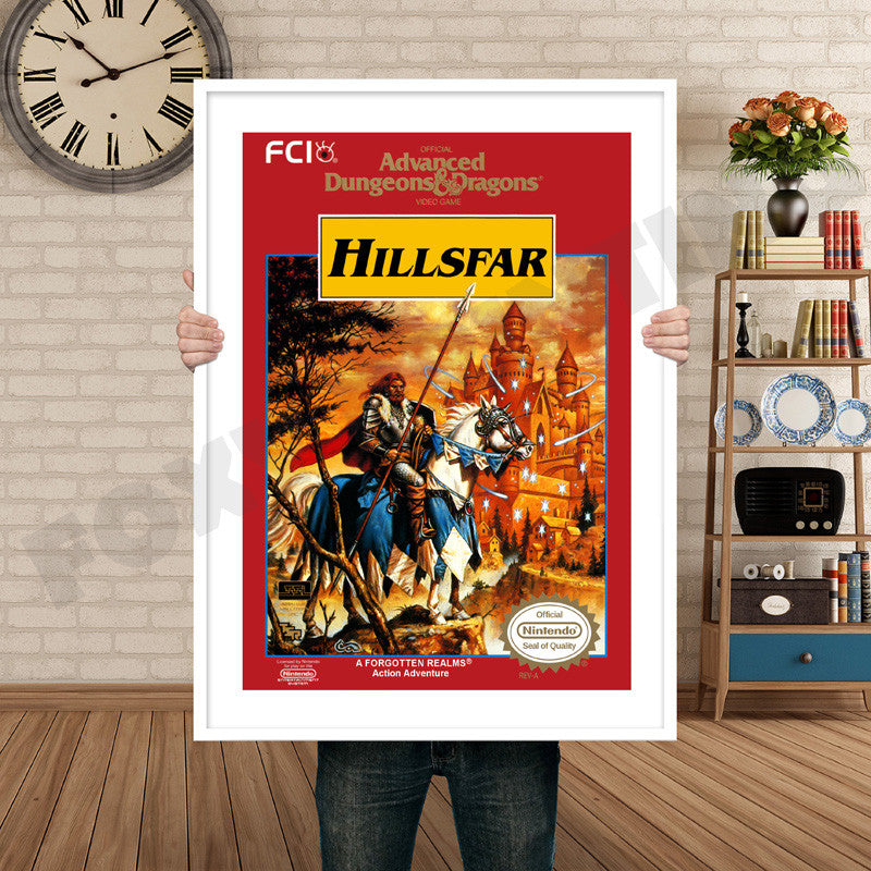 ADD HILLSFAR Retro GAME INSPIRED THEME Nintendo NES Gaming A4 A3 A2 Or A1 Poster Art 11