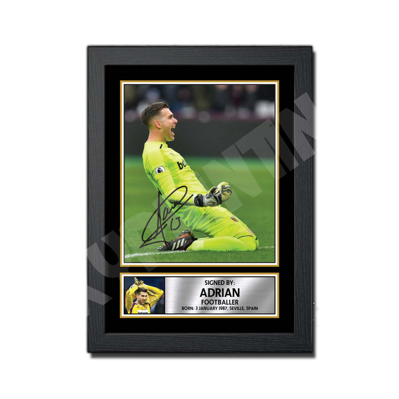 ADRIAN 2 Limited Edition Football Player Signed Print - Football