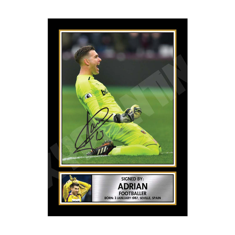 ADRIAN 2 Limited Edition Football Player Signed Print - Football