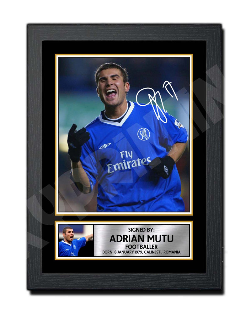 ADRIAN MUTU Limited Edition Football Player Signed Print - Football