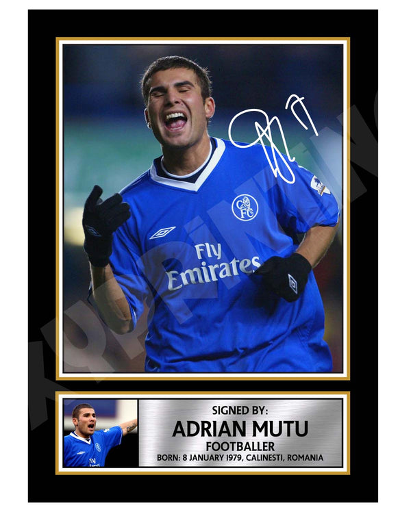 ADRIAN MUTU Football Player Printed Signature Print