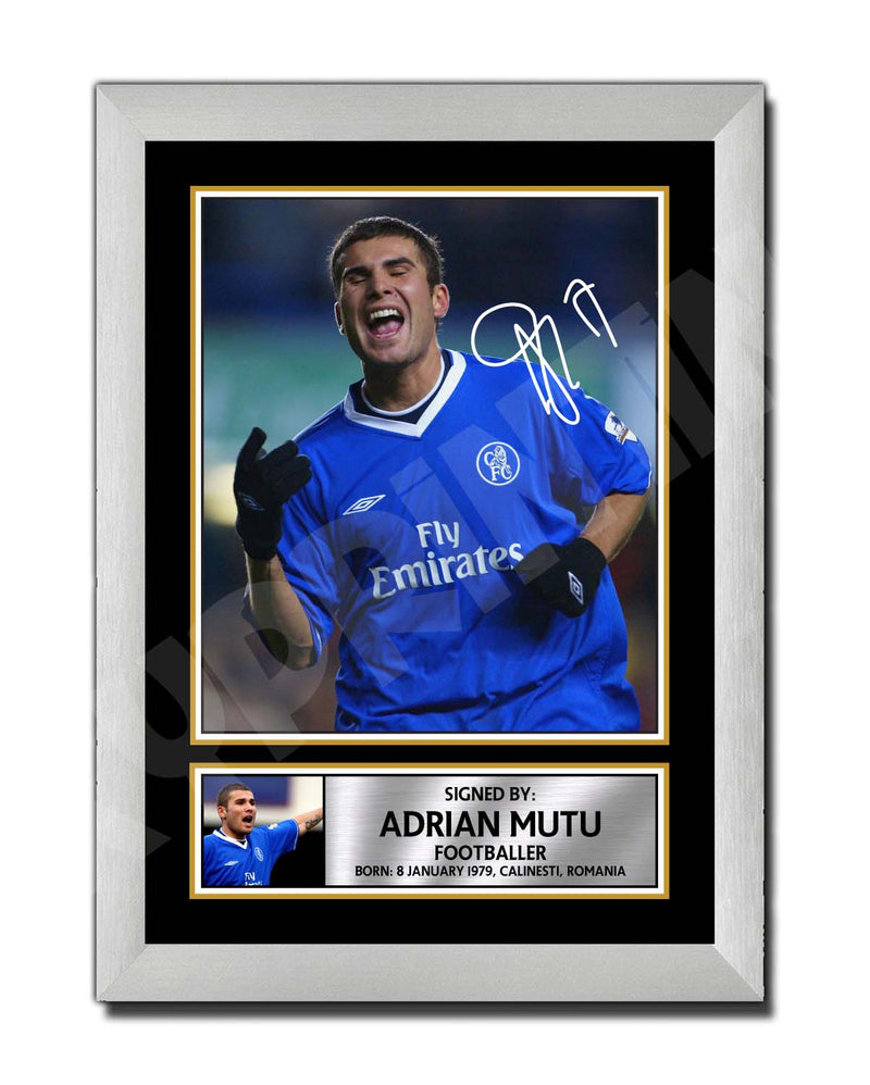 ADRIAN MUTU Limited Edition Football Player Signed Print - Football