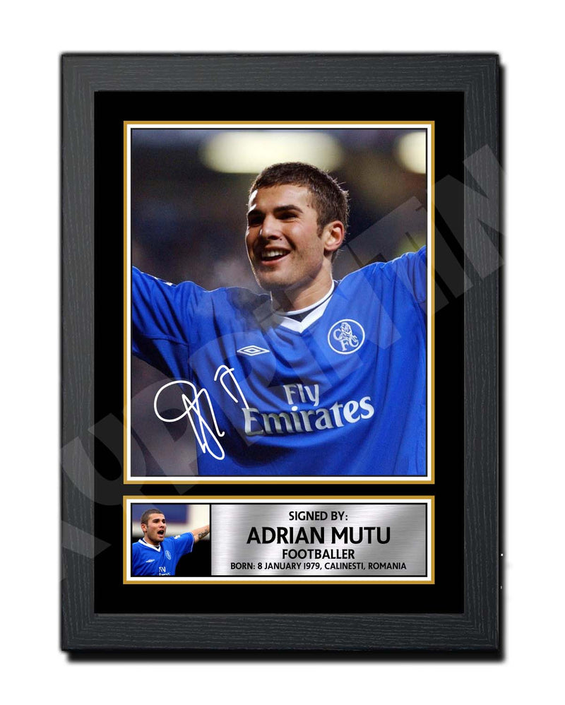 ADRIAN MUTU 2 Limited Edition Football Player Signed Print - Football