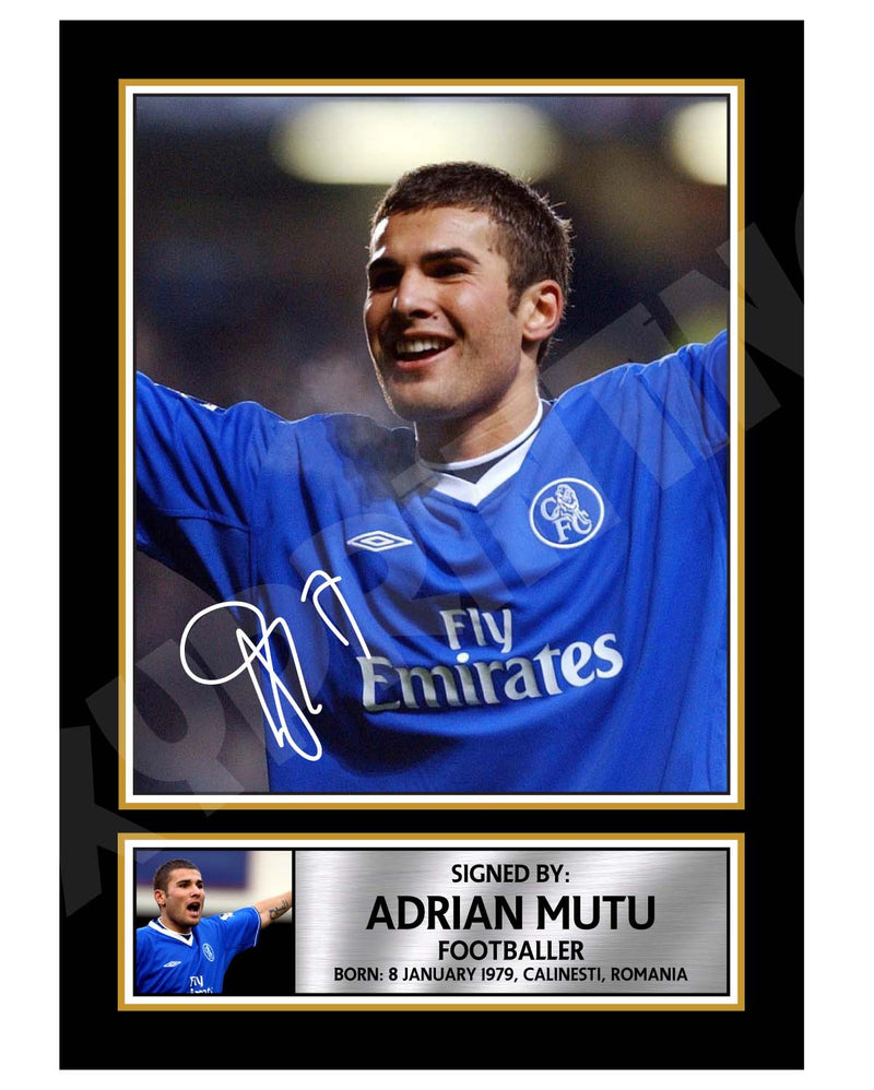 ADRIAN MUTU 2 Limited Edition Football Player Signed Print - Football