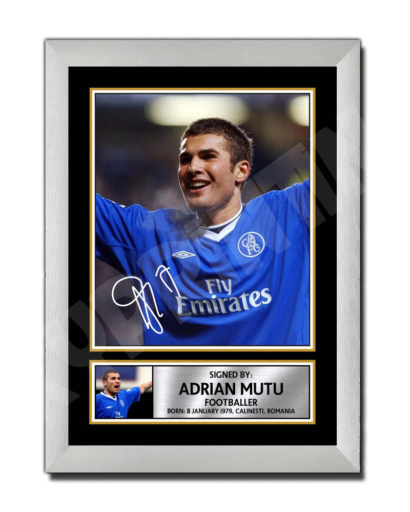 ADRIAN MUTU 2 Limited Edition Football Player Signed Print - Football