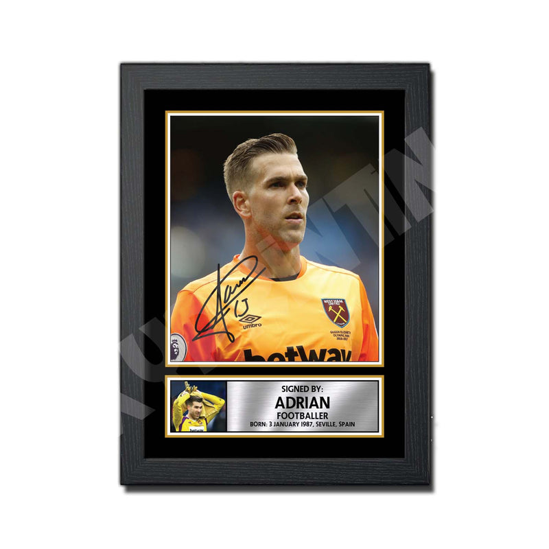 ADRIAN (1) Limited Edition Football Player Signed Print - Football