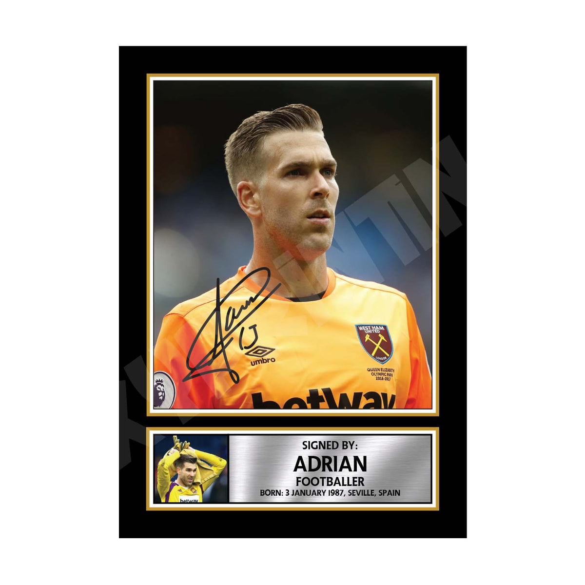 ADRIAN (1) Football Player Printed Signature Print – ADRIAN Football Player Printed Signature Print – A1 Print Only
