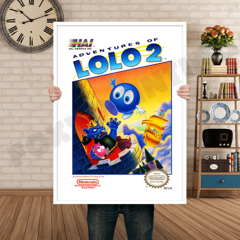 ADVENTURES OF LOLO 2 Retro GAME INSPIRED THEME Nintendo NES Gaming A4 A3 A2 Or A1 Poster Art 19