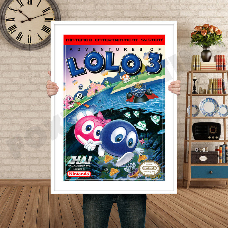 ADVENTURES OF LOLO 3 Retro GAME INSPIRED THEME Nintendo NES Gaming A4 A3 A2 Or A1 Poster Art 20