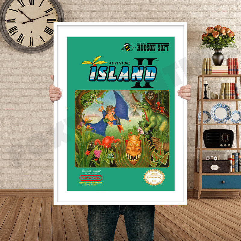 ADVENTURE ISLAND 2 NES Retro GAME INSPIRED THEME Nintendo NES Gaming A4 A3 A2 Or A1 Poster Art 15