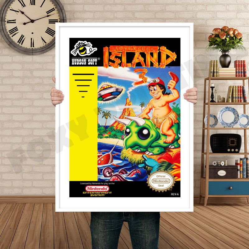 ADVENTURE ISLAND 3 NES Retro GAME INSPIRED THEME Nintendo NES Gaming A4 A3 A2 Or A1 Poster Art 16