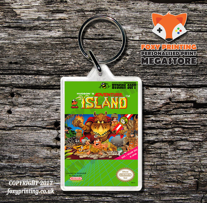 Adventure Island Eu Retro NES Game Cover Art Gaming Keyring