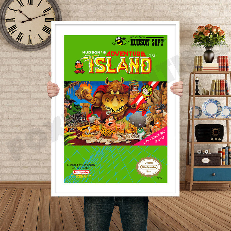 ADVENTURE ISLAND NES Retro GAME INSPIRED THEME Nintendo NES Gaming A4 A3 A2 Or A1 Poster Art 17