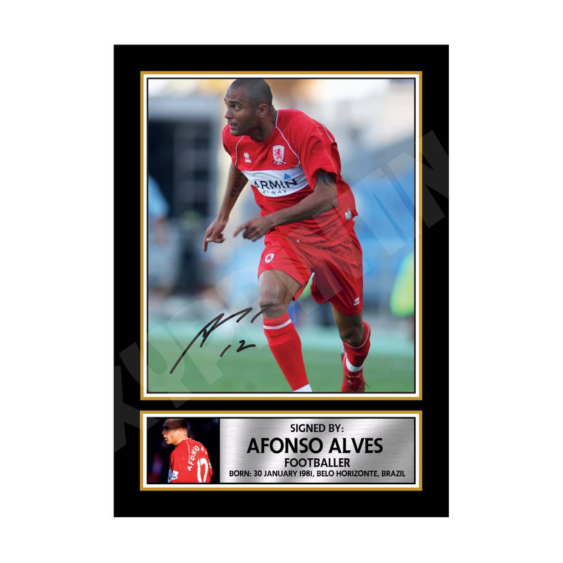 AFONSO ALVES 2 Limited Edition Football Player Signed Print - Football