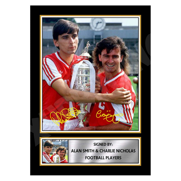 ALAN SMITH _ CHARLIE NICHOLAS Football Player Printed Signature Print