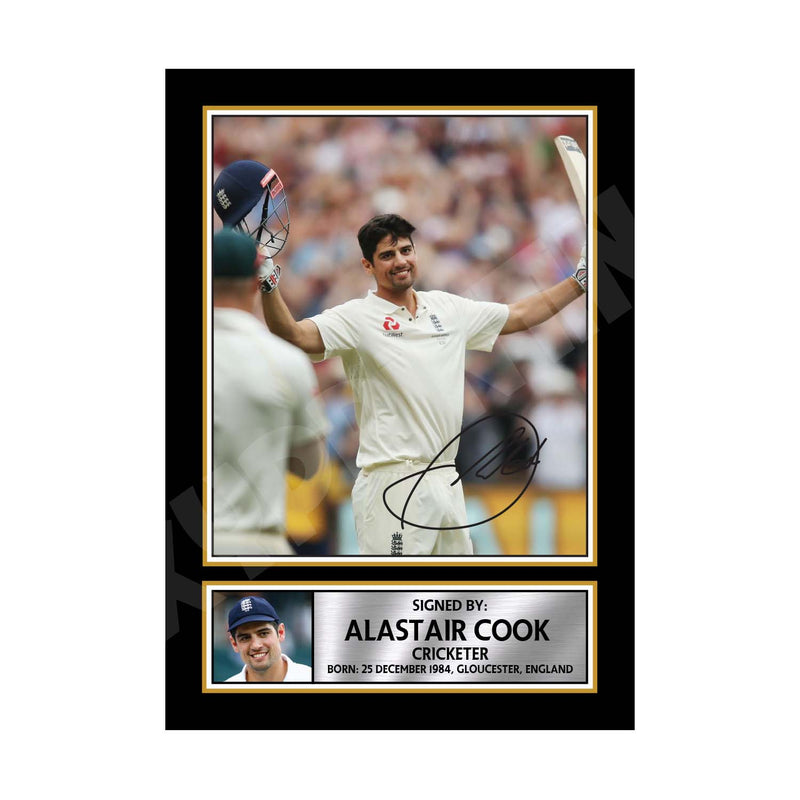 ALASTAIR COOK Limited Edition Cricketer Signed Print - Cricket Player