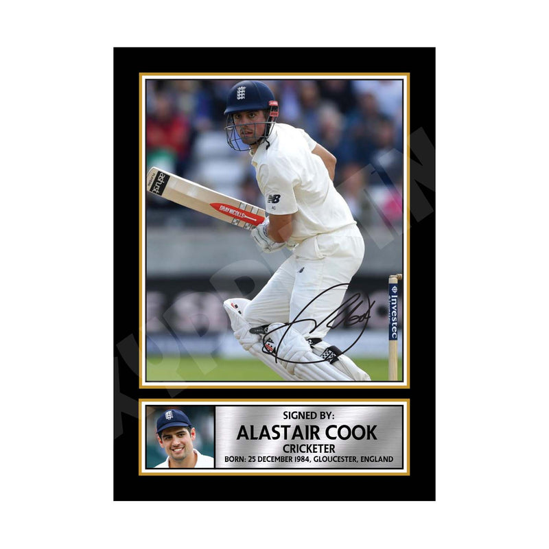 ALASTAIR COOK 2 Limited Edition Cricketer Signed Print - Cricket Player