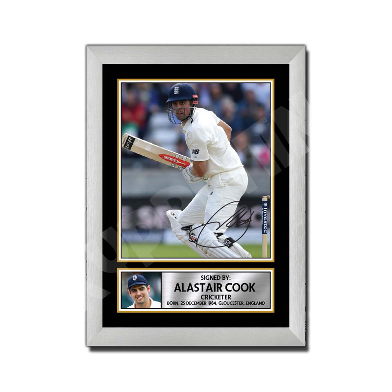 ALASTAIR COOK 2 Limited Edition Cricketer Signed Print - Cricket Player