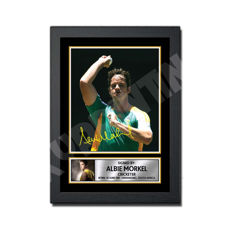 ALBIE MORKEL Limited Edition Cricketer Signed Print - Cricket Player