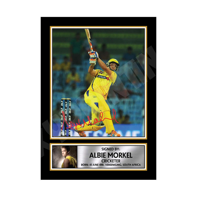 ALBIE MORKEL 2 Limited Edition Cricketer Signed Print - Cricket Player