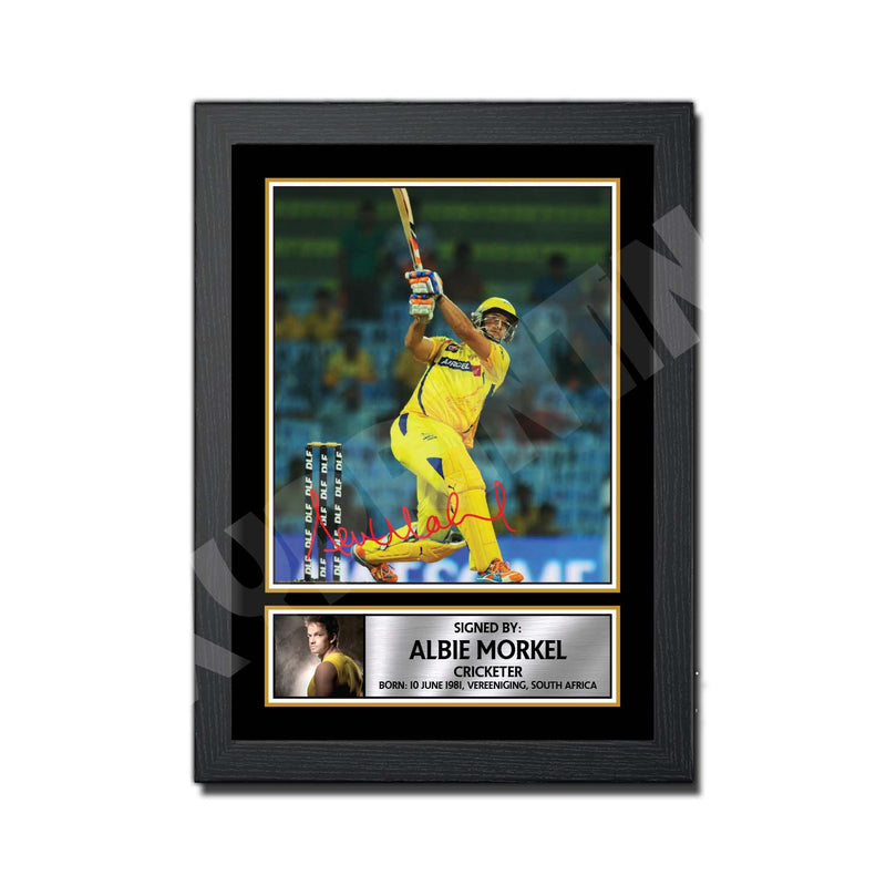 ALBIE MORKEL 2 Limited Edition Cricketer Signed Print - Cricket Player