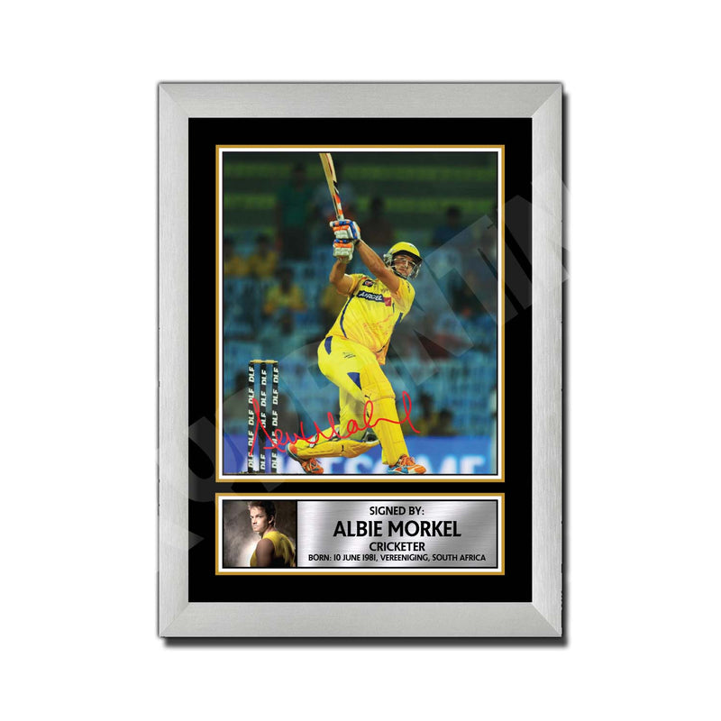 ALBIE MORKEL 2 Limited Edition Cricketer Signed Print - Cricket Player