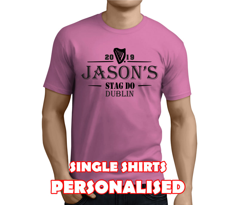 Ale Black Custom Stag T-Shirt - Any Name - Party Tee